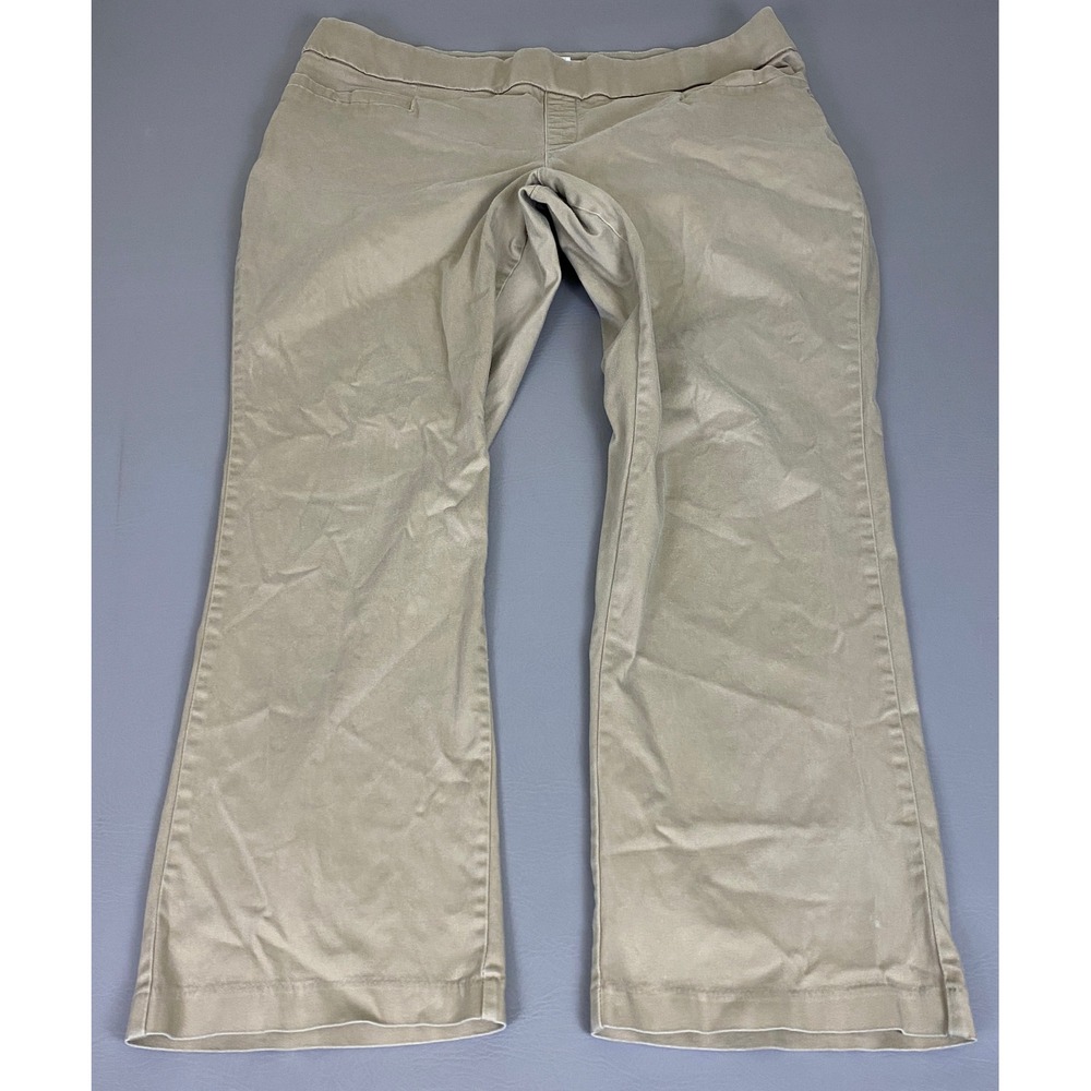 Lee Natural Fit Khaki Pants Womens 22W Medium Tan Pull On Comfort Waist Stretch